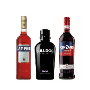 Zvýhodněný set Negroni = Campari + Bulldog Gin + Cinzano Rosso  2