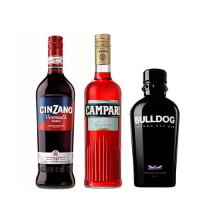 Zvýhodněný set Negroni = Campari + Bulldog Gin + Cinzano Rosso  26